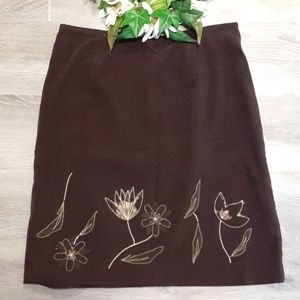 Casual Corner Flowered Skirt